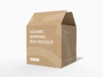 Square shipping box mockup