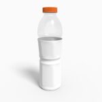 Bottles plastic product label mockup