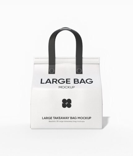 Large takeaway bag mockup
