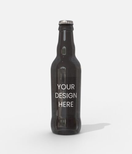 Glass beer bottle mockup