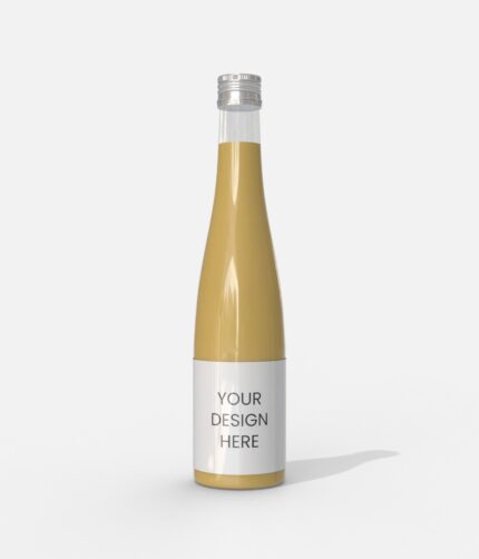 Clear glass wine bottle mockup