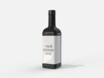 Glass wine bottle mockup