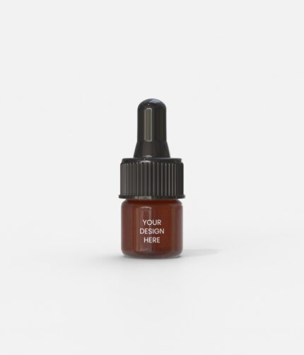 1ml amber dropper bottle mockup 511660