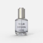 Glass bottle of cosmetic skincare serum mockup 511810