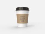Paper coffee cup with sleeve mockup 511420