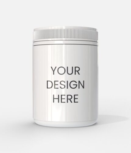 Protein powder plastic bottle mockup