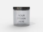 Cylindrical plastic jar mockup 512190