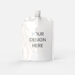 Glossy stand up pouch mockup 605280
