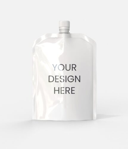 Glossy stand up pouch mockup 605280