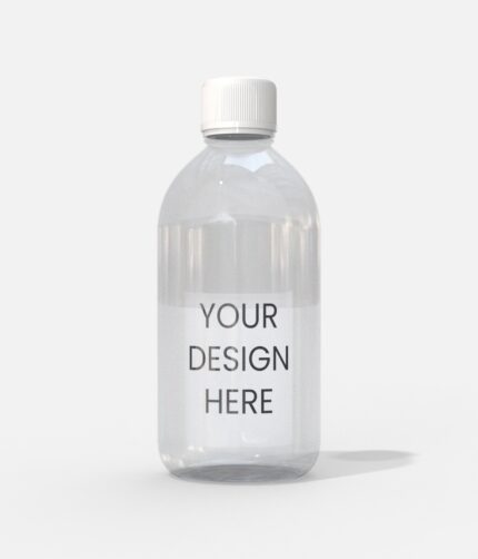 Cylinder plastic bottle mockup