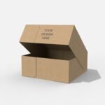 Folding box with lock mockup 153182