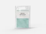 Transparent bag with book mockup