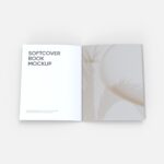 8.5x11 Open softcover book mockup