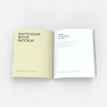 8.5x11 Open softcover book  mockup