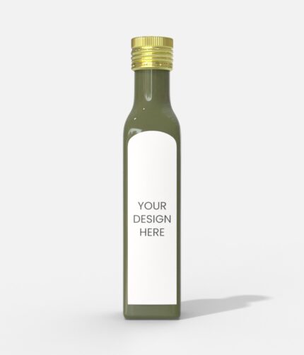Glass condiment bottle mockup 512641