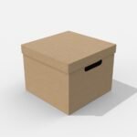 Square cardboard box with lid mockup