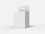 Flat square box with hanger mockup