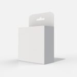 Flat square box with hanger mockup