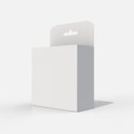 Flat square box with hanger mockup