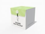 Square string tie box mockup