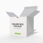 Tuck end open square box mockup
