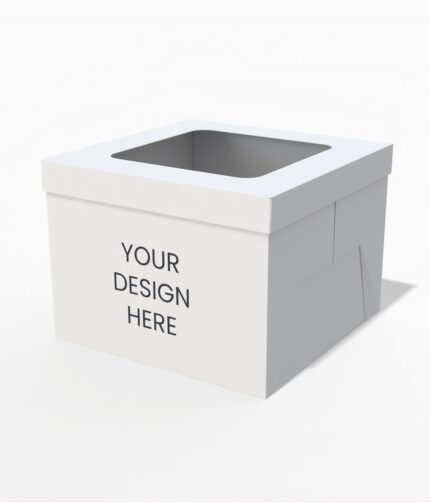 Window cake box mockup
