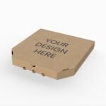 Folding pizza box mockup