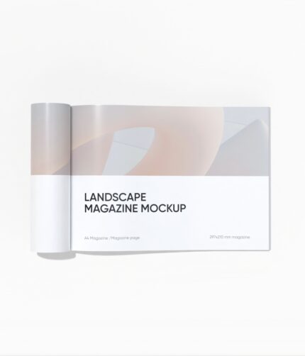 One page landscape magazine mockup