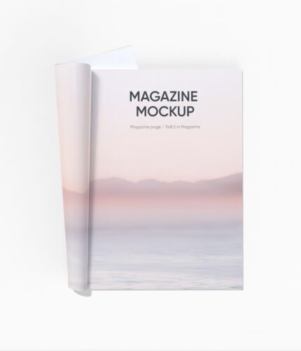 Folded magazine mockup