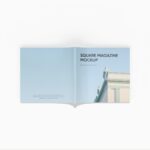 Open square magazine cover mockup