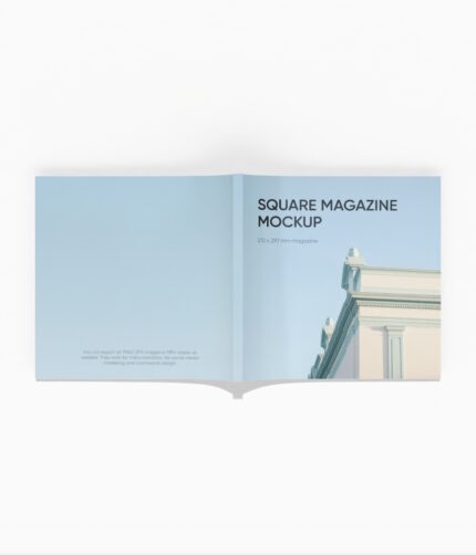 Open square magazine cover mockup