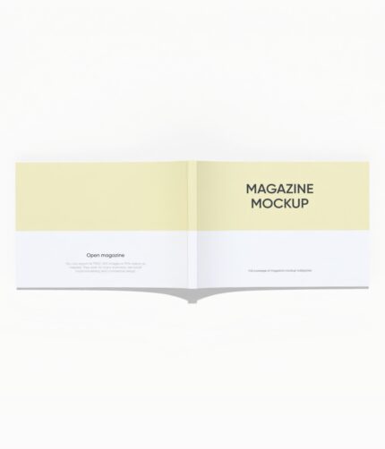 Open landscape magazine cover mockup