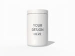 Cylinder plastic jar mockup