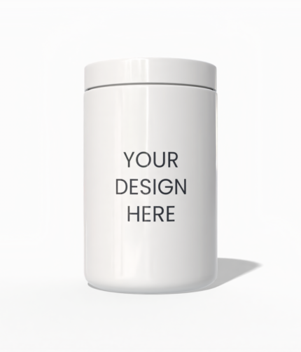 Cylinder plastic jar mockup