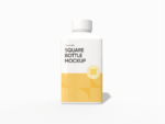 Square plastic bottles mockup