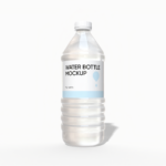Clear water bottle mockup