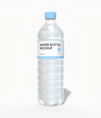 Plastic water bottle mockup