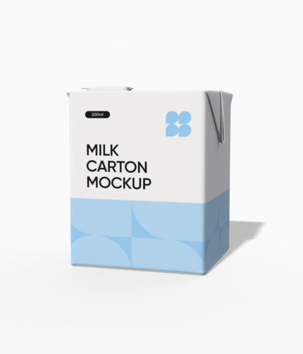 200ml square juice carton mockup
