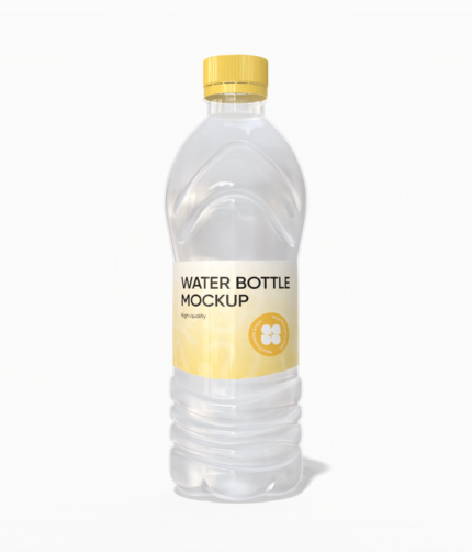 Plastic water bottle mockup