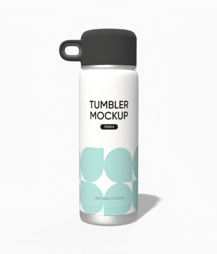Tumbler water with handle mockup