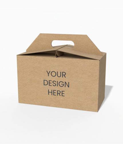 Kraft box with handle mockup