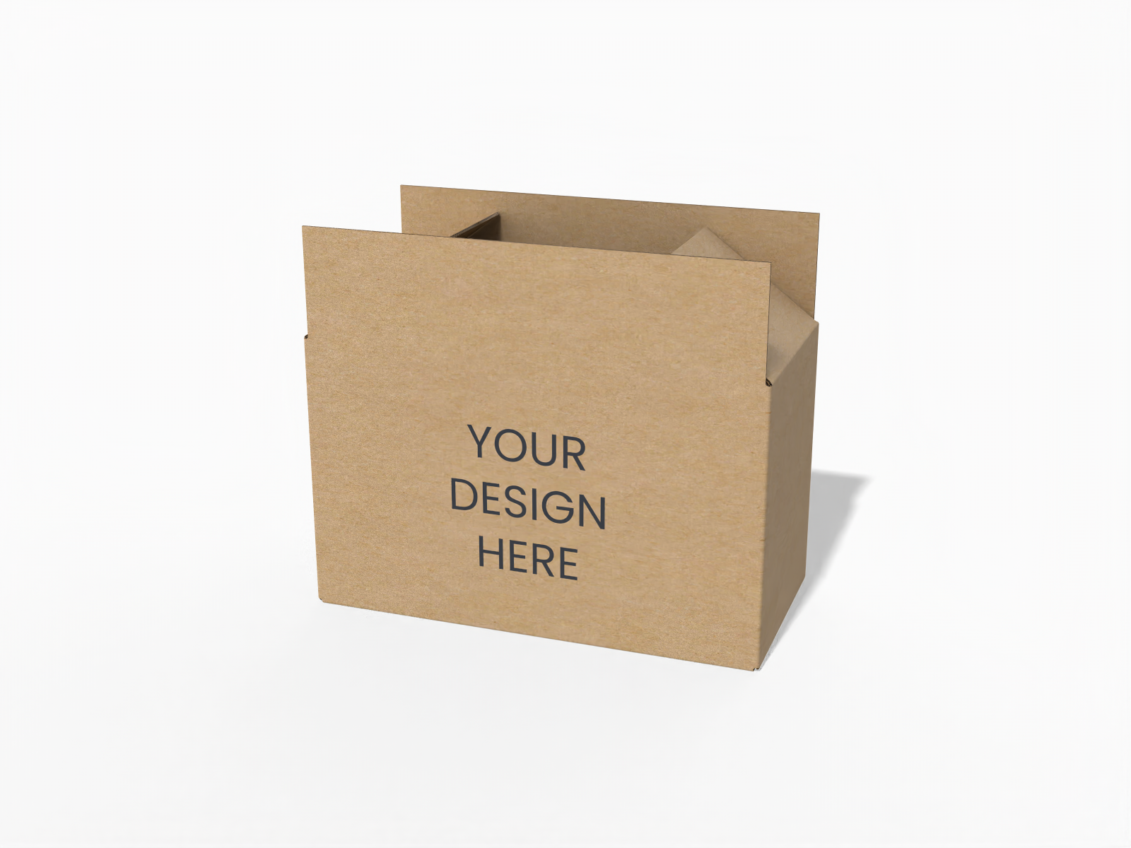 Corrugated cardboard box mockup Corrugated cardboard box mockup