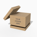 Removable lid corrugated cardboard box mockup
