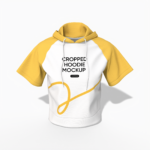 Short sleeve cropped hoodie mockup
