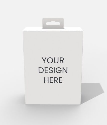 Tuck end hanging packaging box mockup