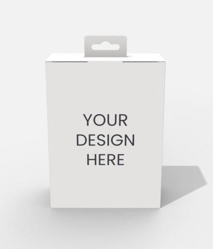 Tuck end hanging packaging box mockup