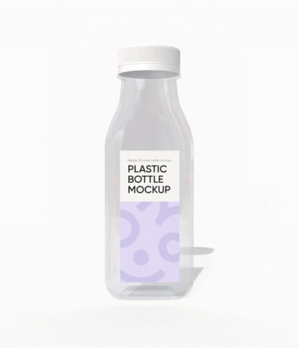Plastic liquid bottle mockup