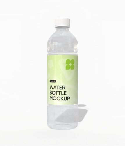 Plastic liquid bottle mockup