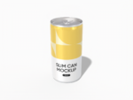 185 ml slim soda can mockup
