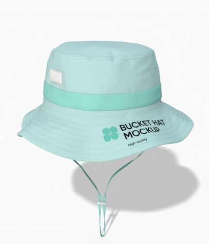 Bucket hat with windproof rope mockup